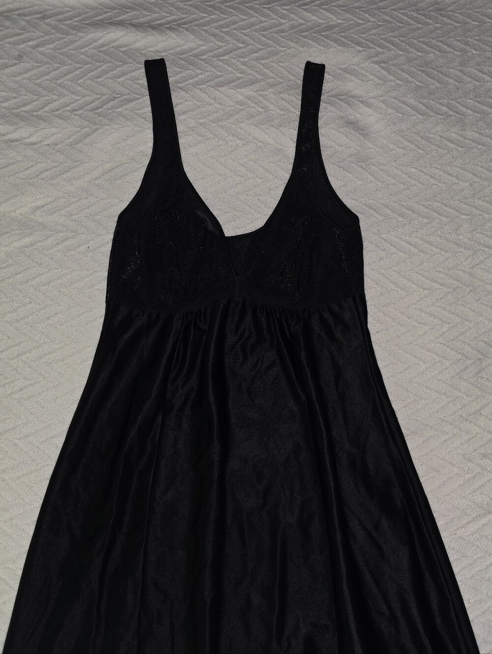 Vintage 1950s 1960s Bosch Black Slip Dress Midi - Picture 12 of 15
